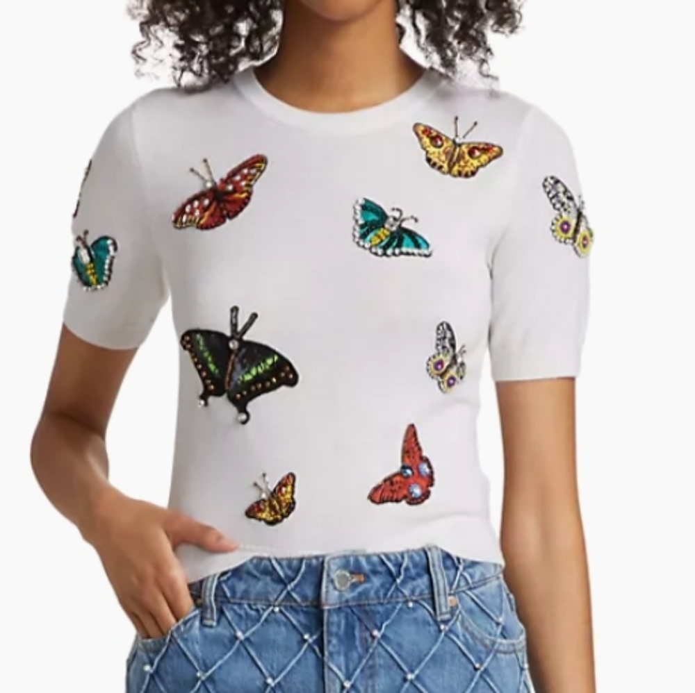 ALICE + OLIVIA Butterfly Top - Picture 2 of 6